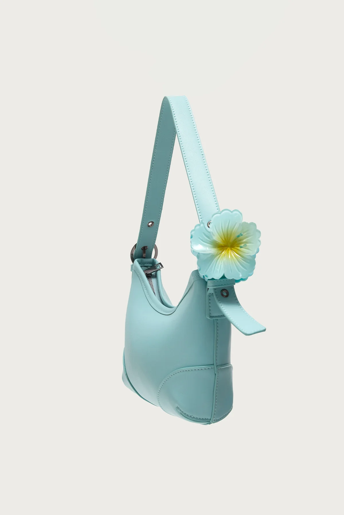 Hibiscus Flower Faux Leather Bag - Image 4
