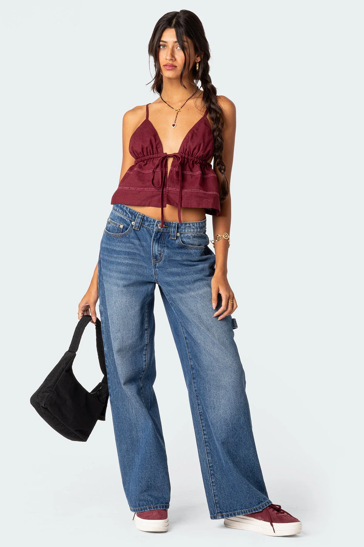 Candy Cotton Tie Front Tank Top - Image 2