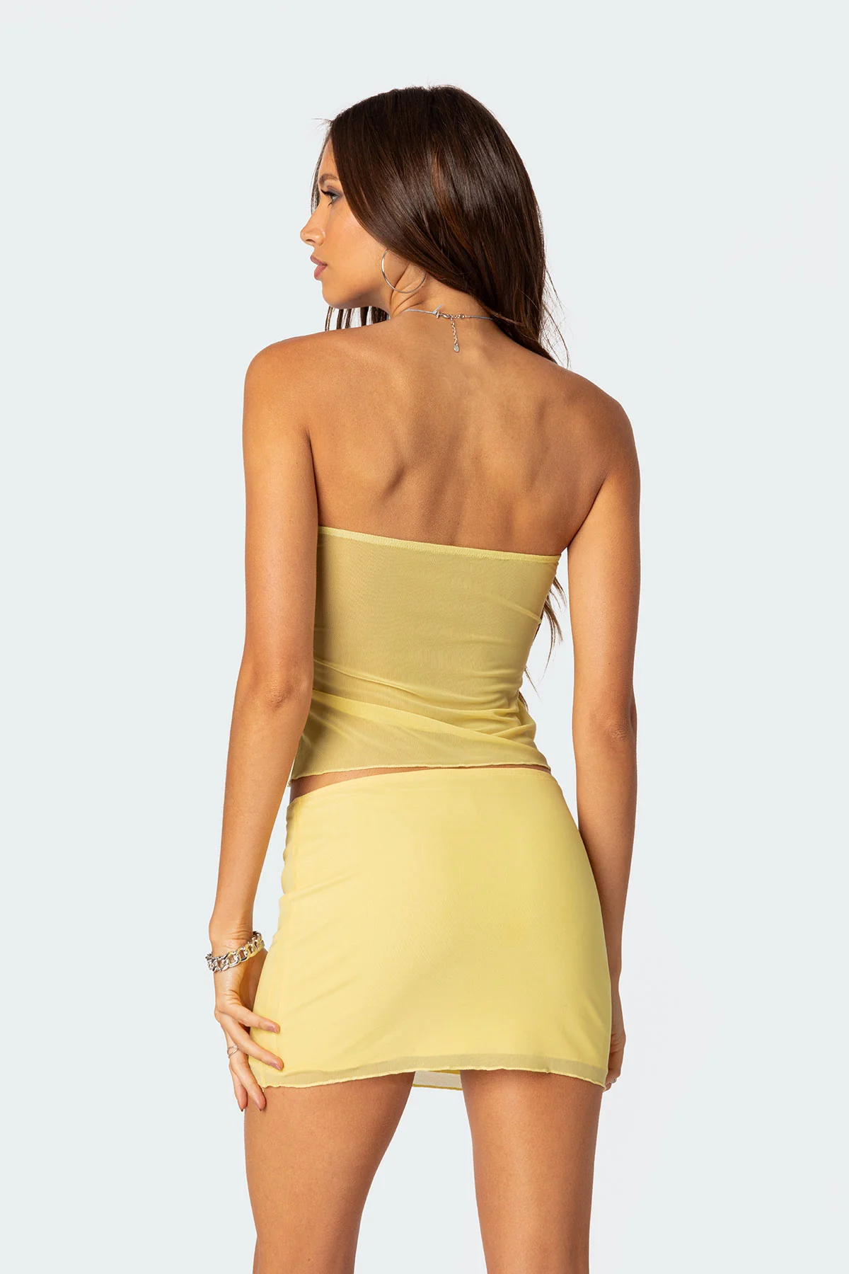 Cyrene Split Front Sheer Mesh Top - Image 4