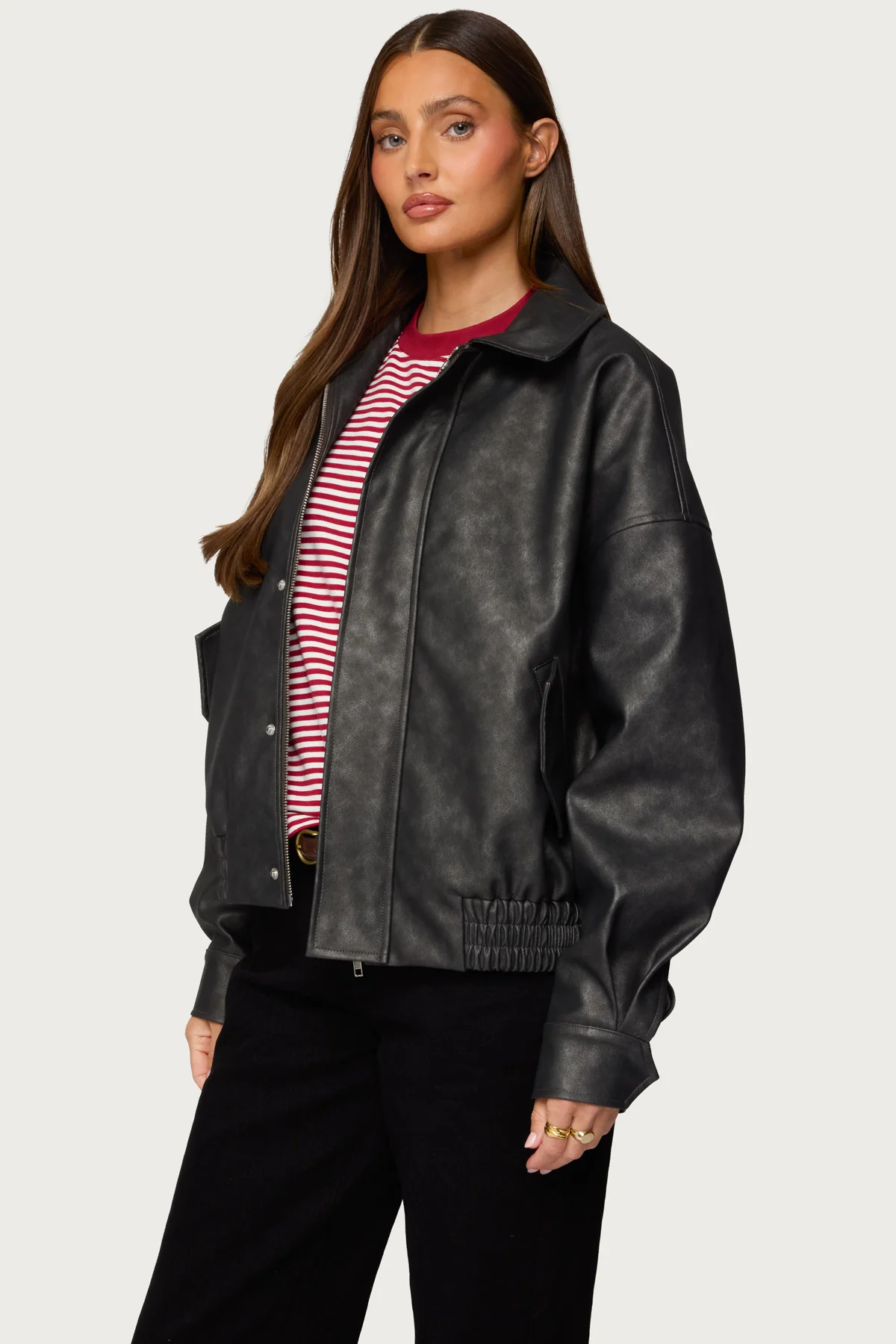 Mori Oversized Faux Leather Jacket - Image 4