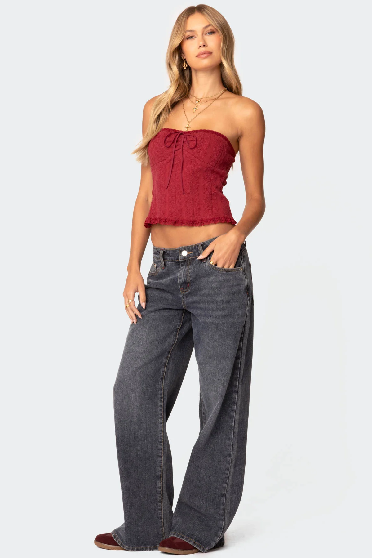 Lacey Knit Tube Top - Image 4