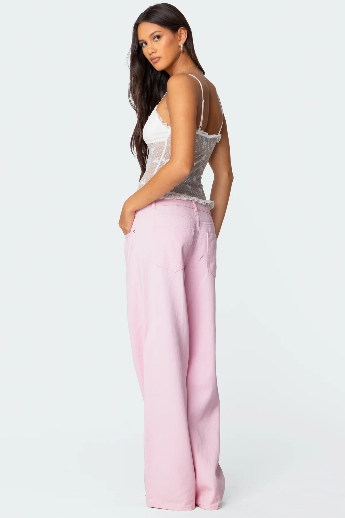 Polka Dot & Bow Sheer Tank Top - Image 5