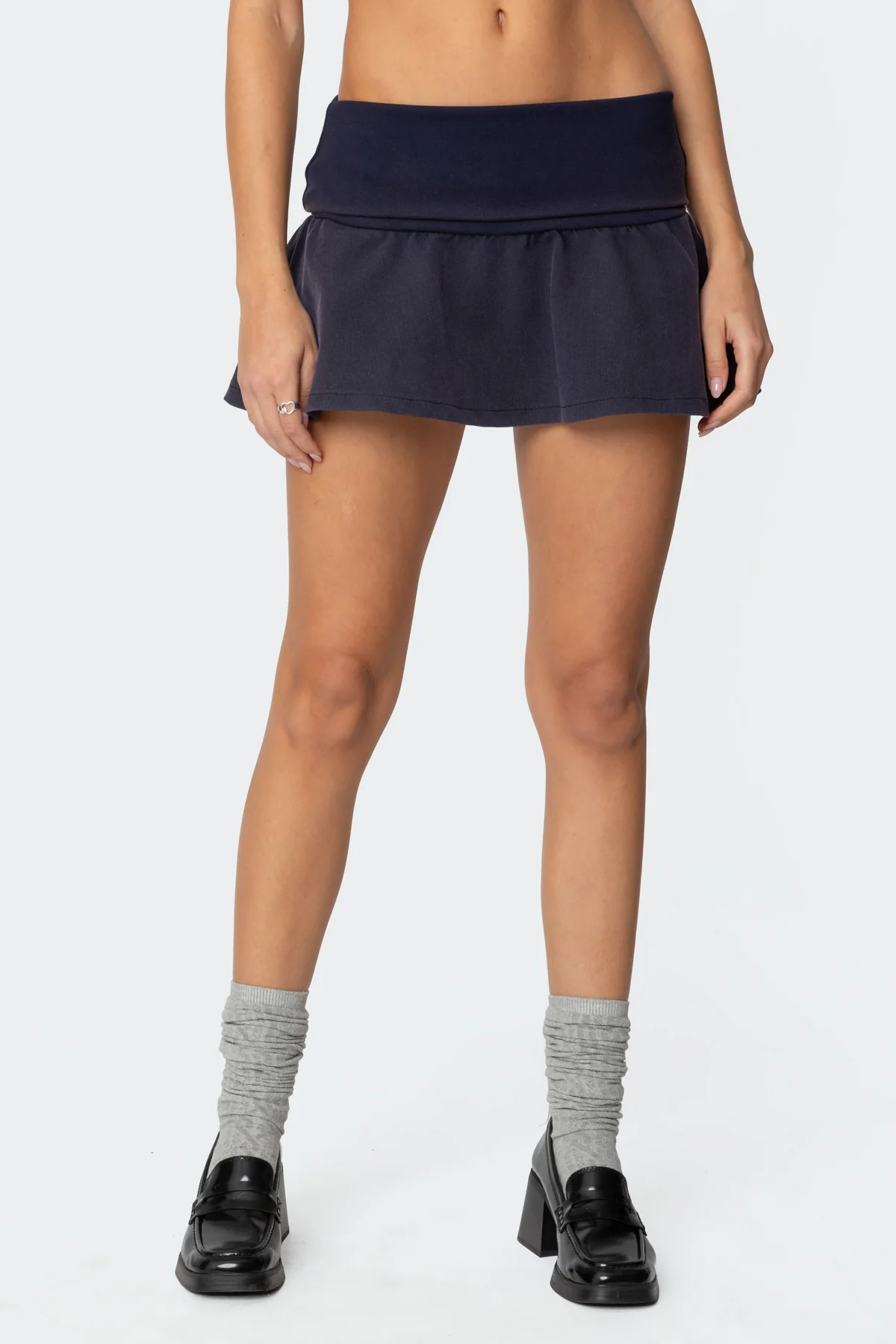 Cher Fold Over Mini Skirt - Image 2