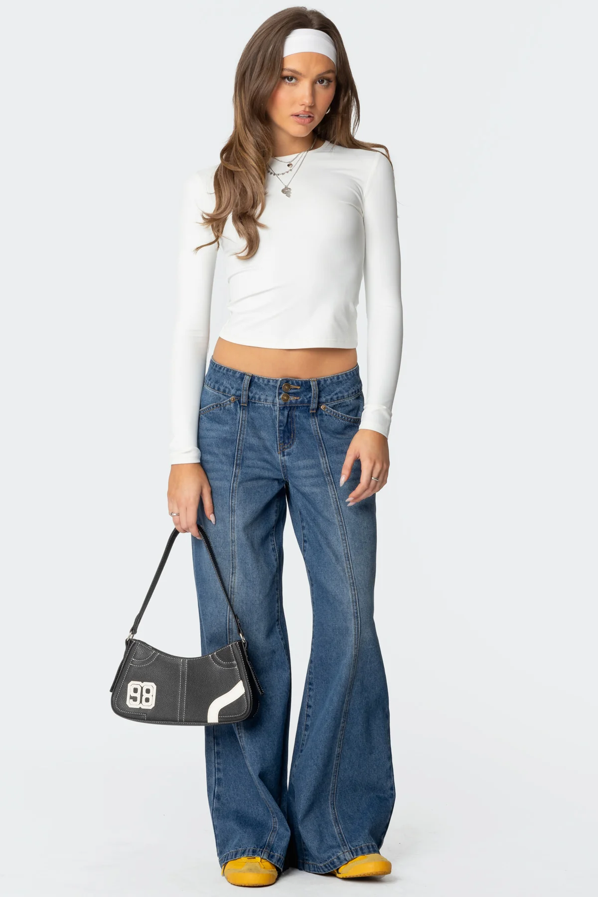 Charlie Panel Stitch Low Rise Bootcut Jeans