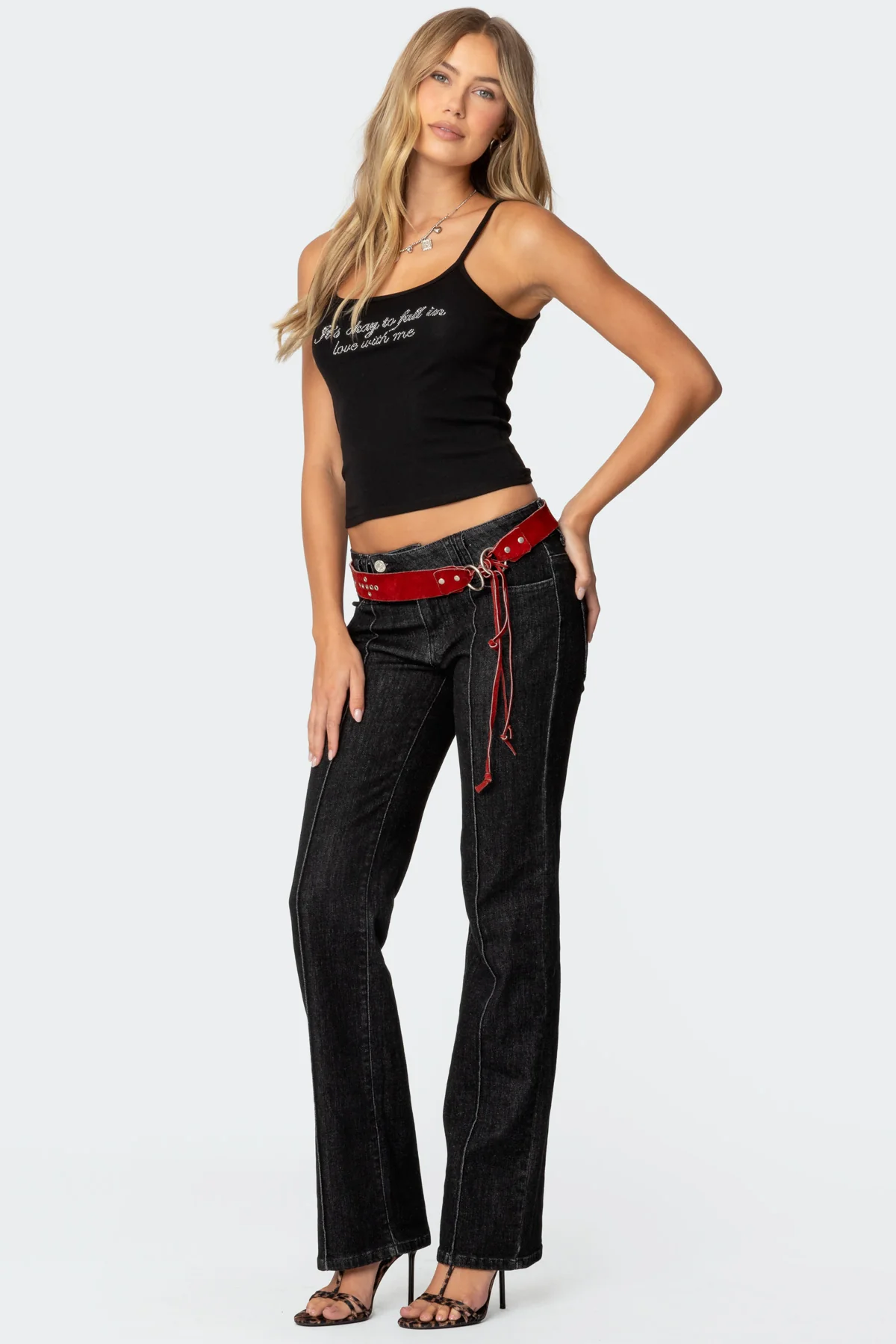 Fall In Love Rhinestone Tank Top - Image 4