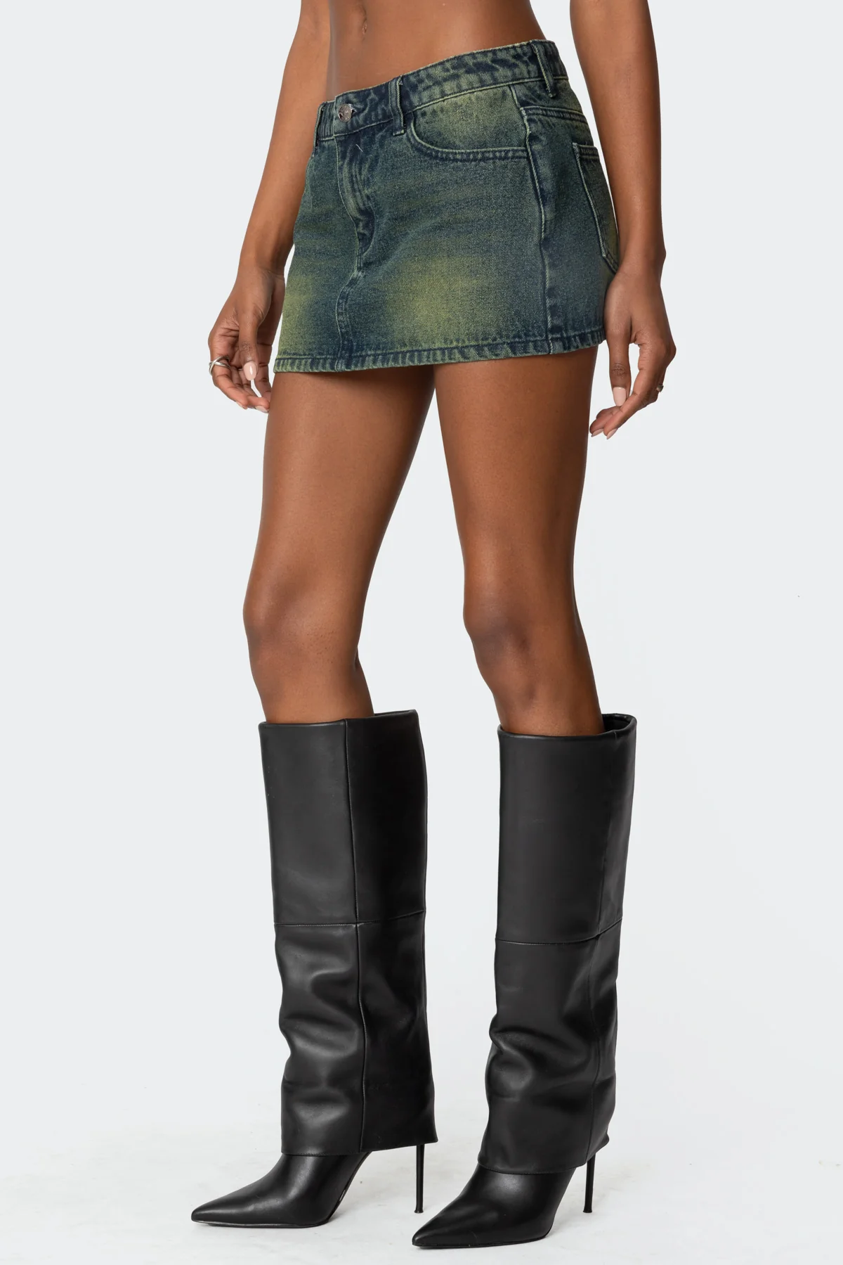 Riviere Washed Denim Mini Skirt - Image 4