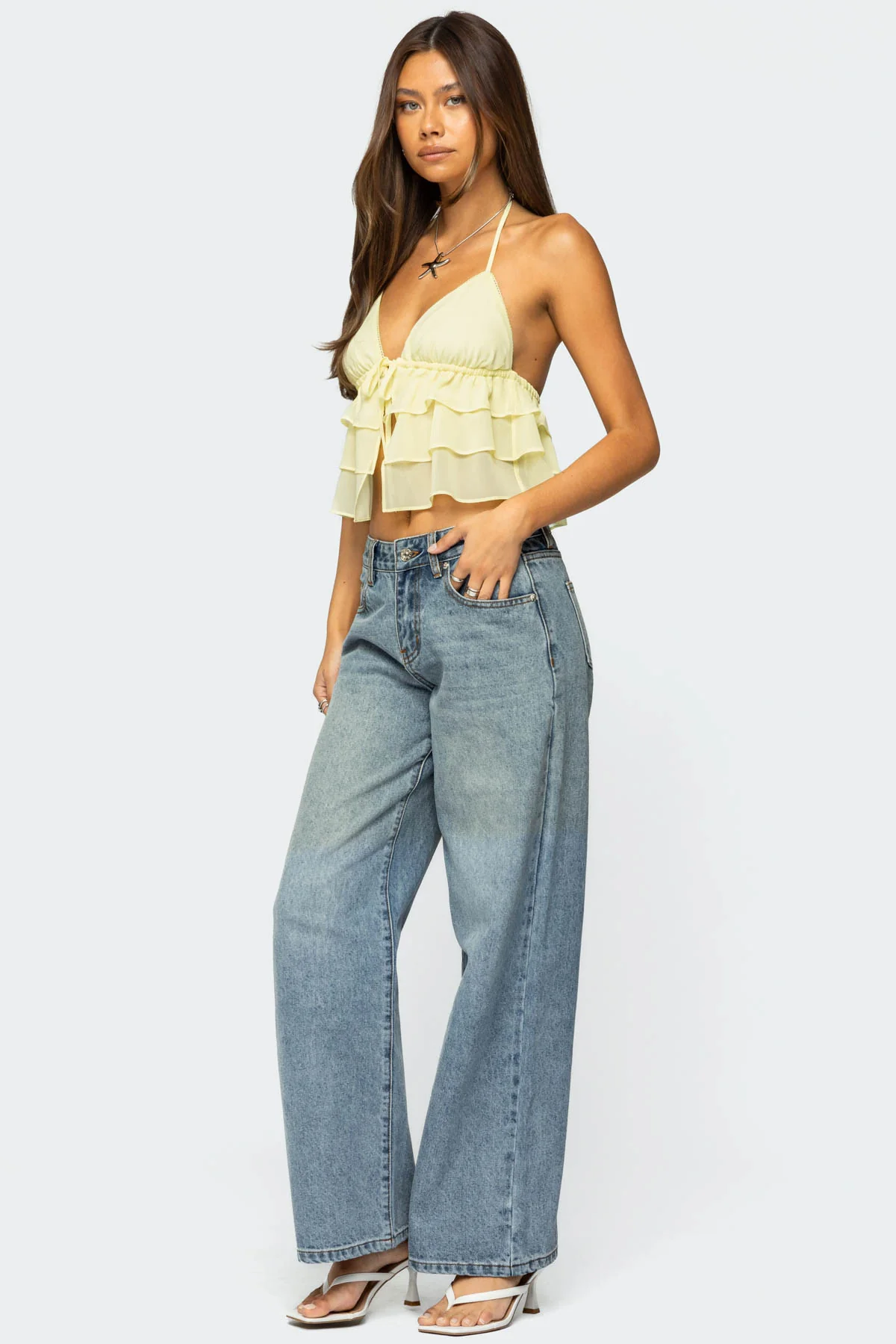 Zephi Split Front Ruffled Top - Image 5