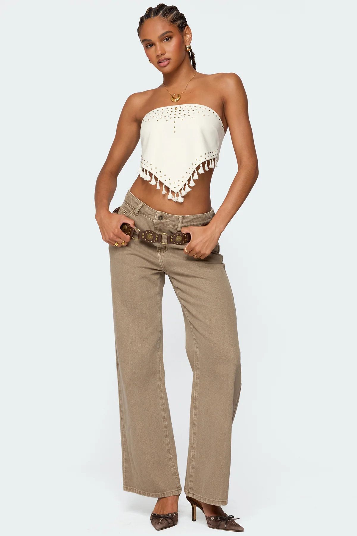 Stud & Tassel Handkerchief Top - Image 5