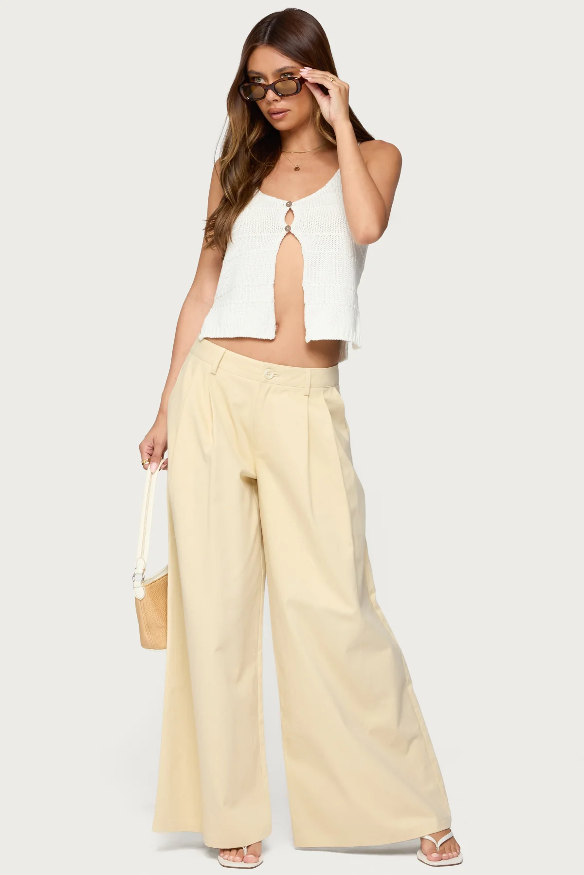 Mikinley Split Front Knit Tank Top - Image 2