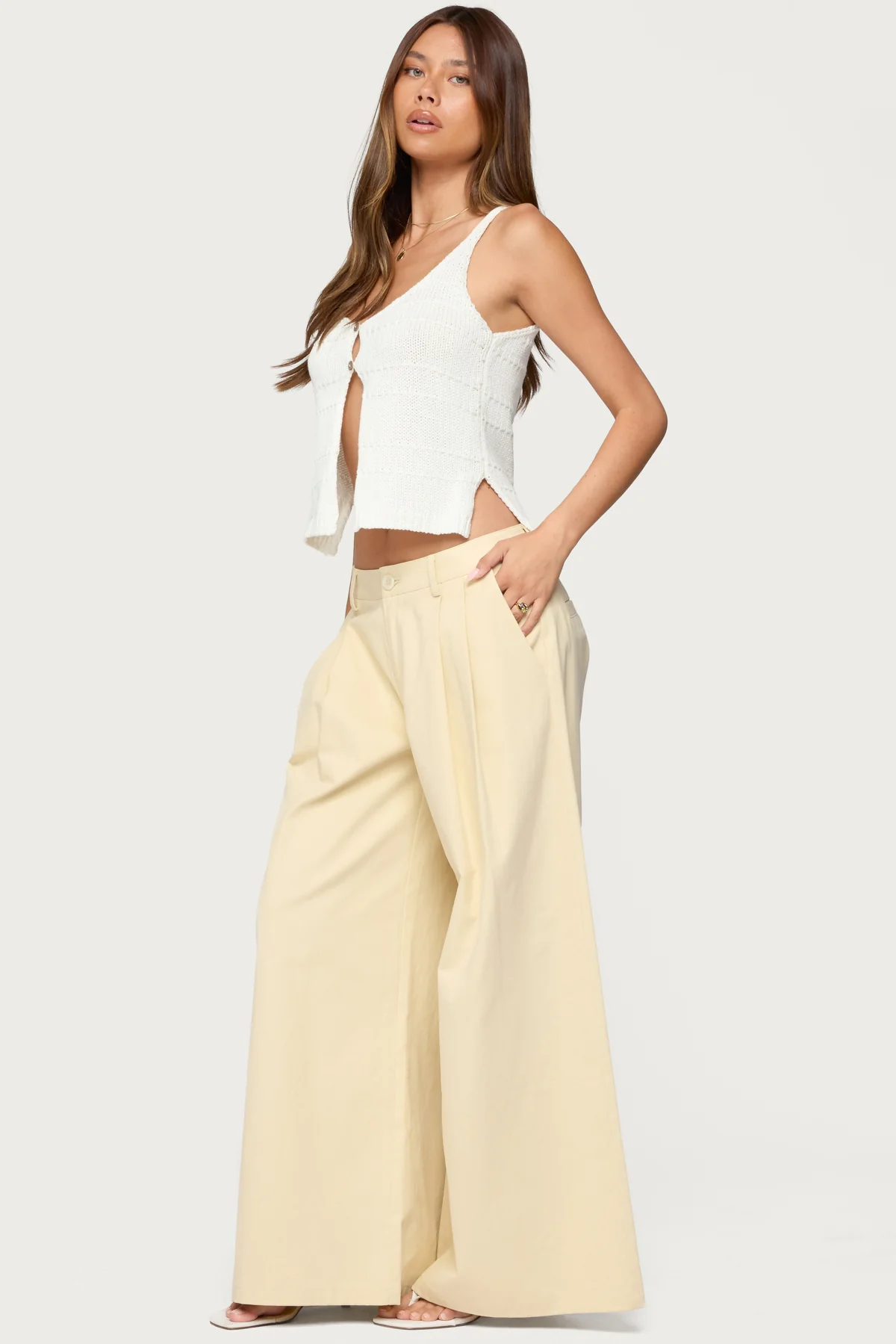 Mikinley Split Front Knit Tank Top - Image 4