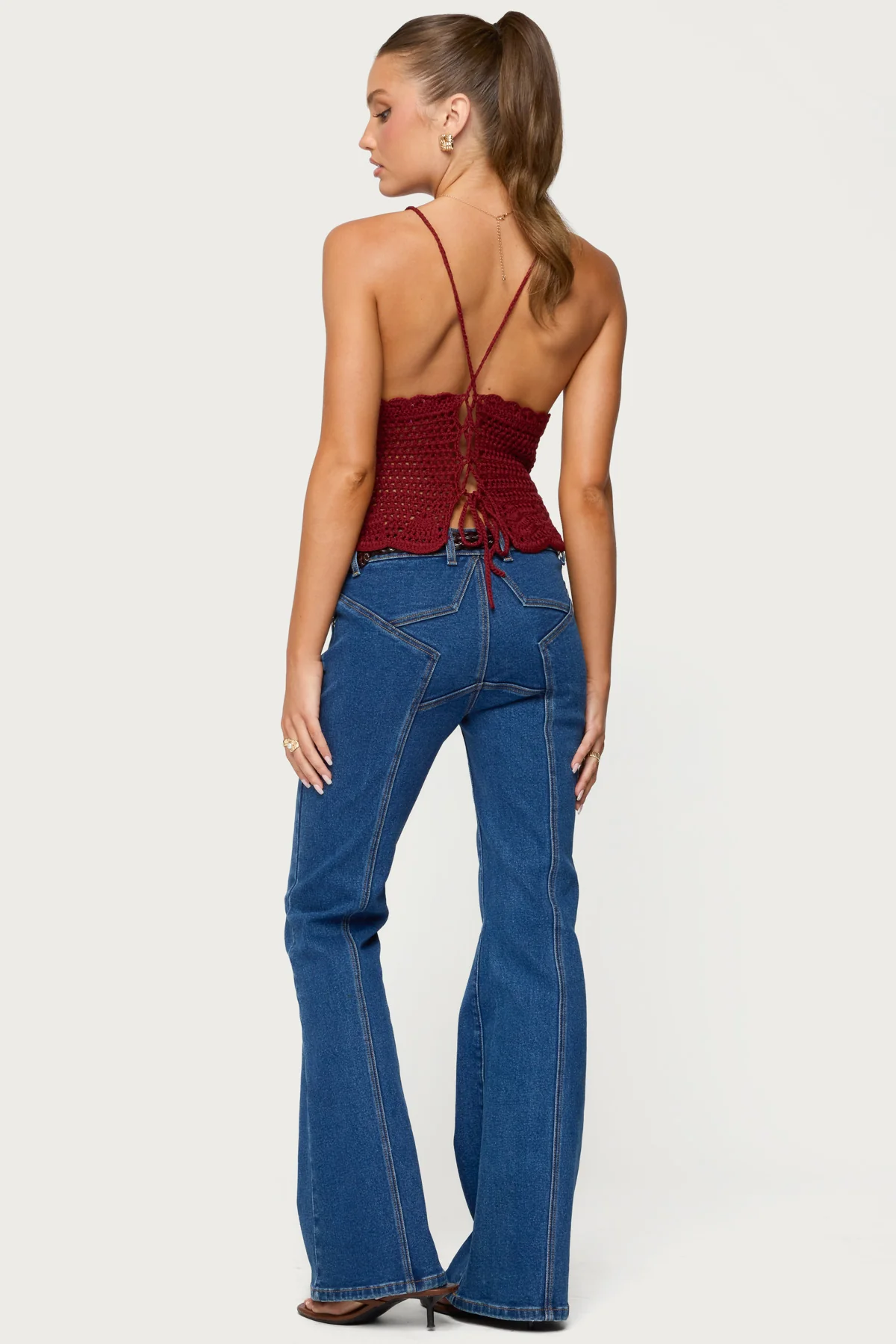 Delila Crochet V Neck Top - Image 5