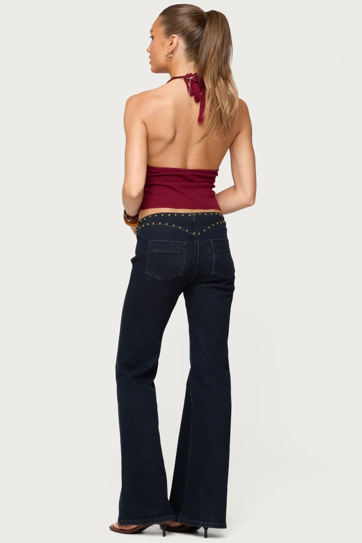 Missie Knitted Plunge Neck Halter Top - Image 5