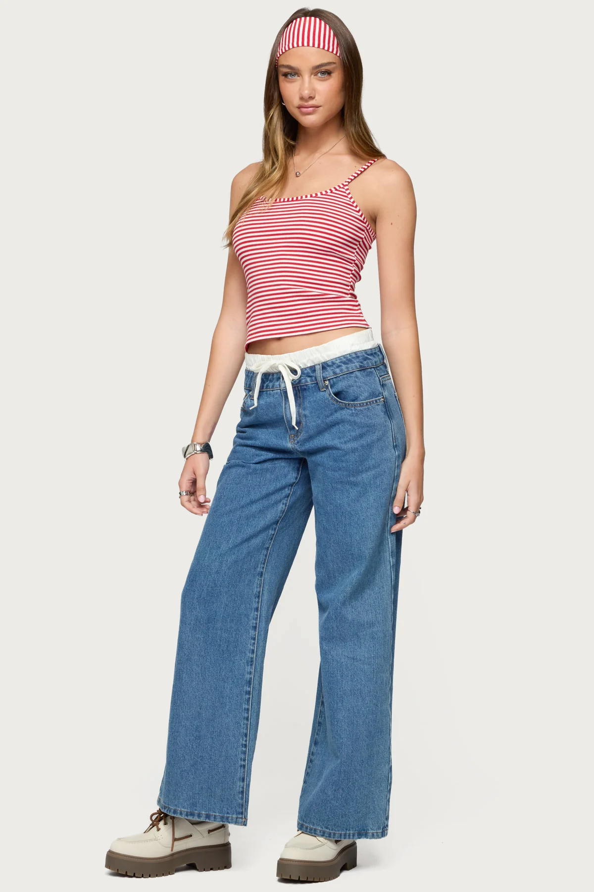 Two Piece Striped Headband Tank Top - Image 4