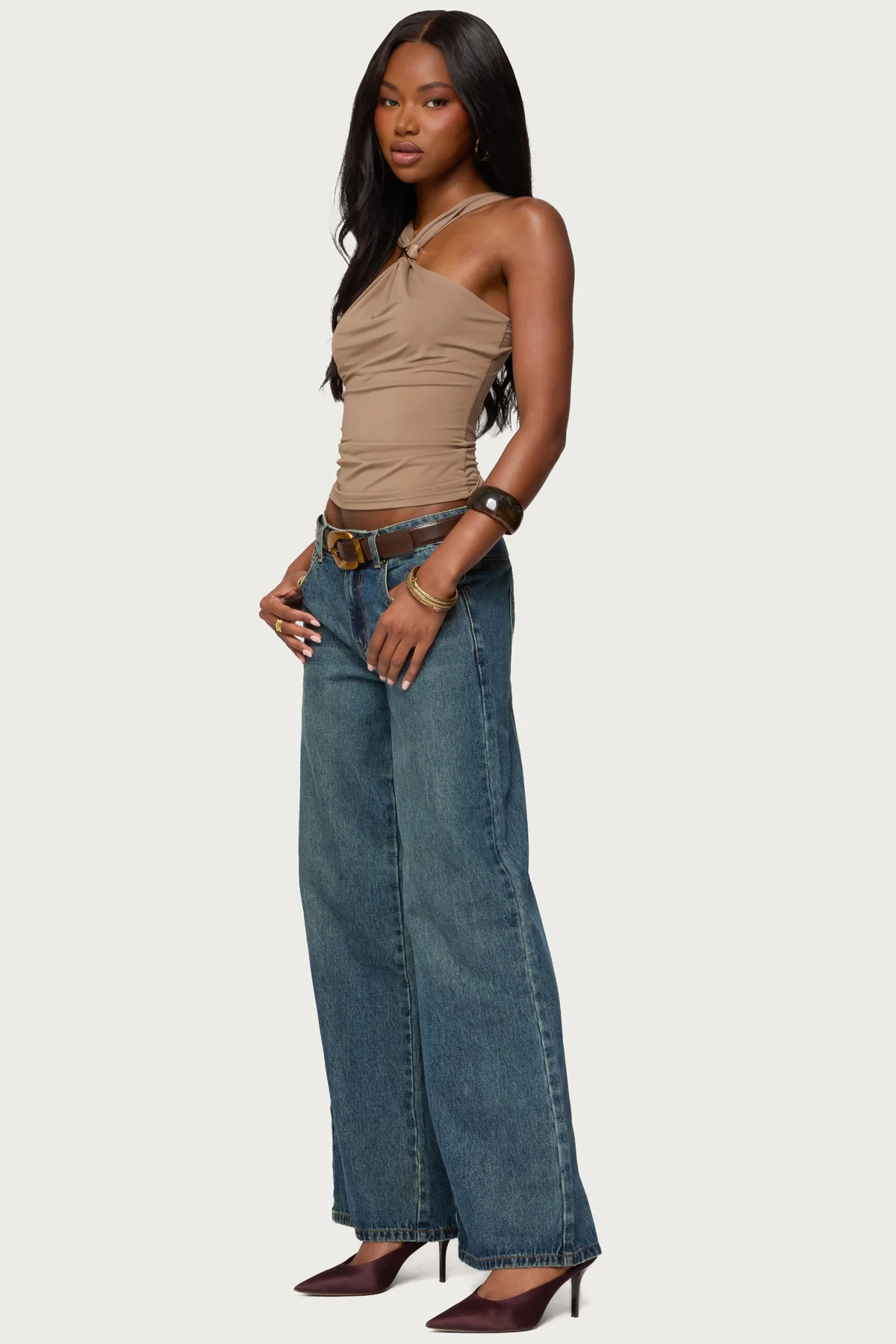 Cielle Wide Strap Gathered Top - Image 4