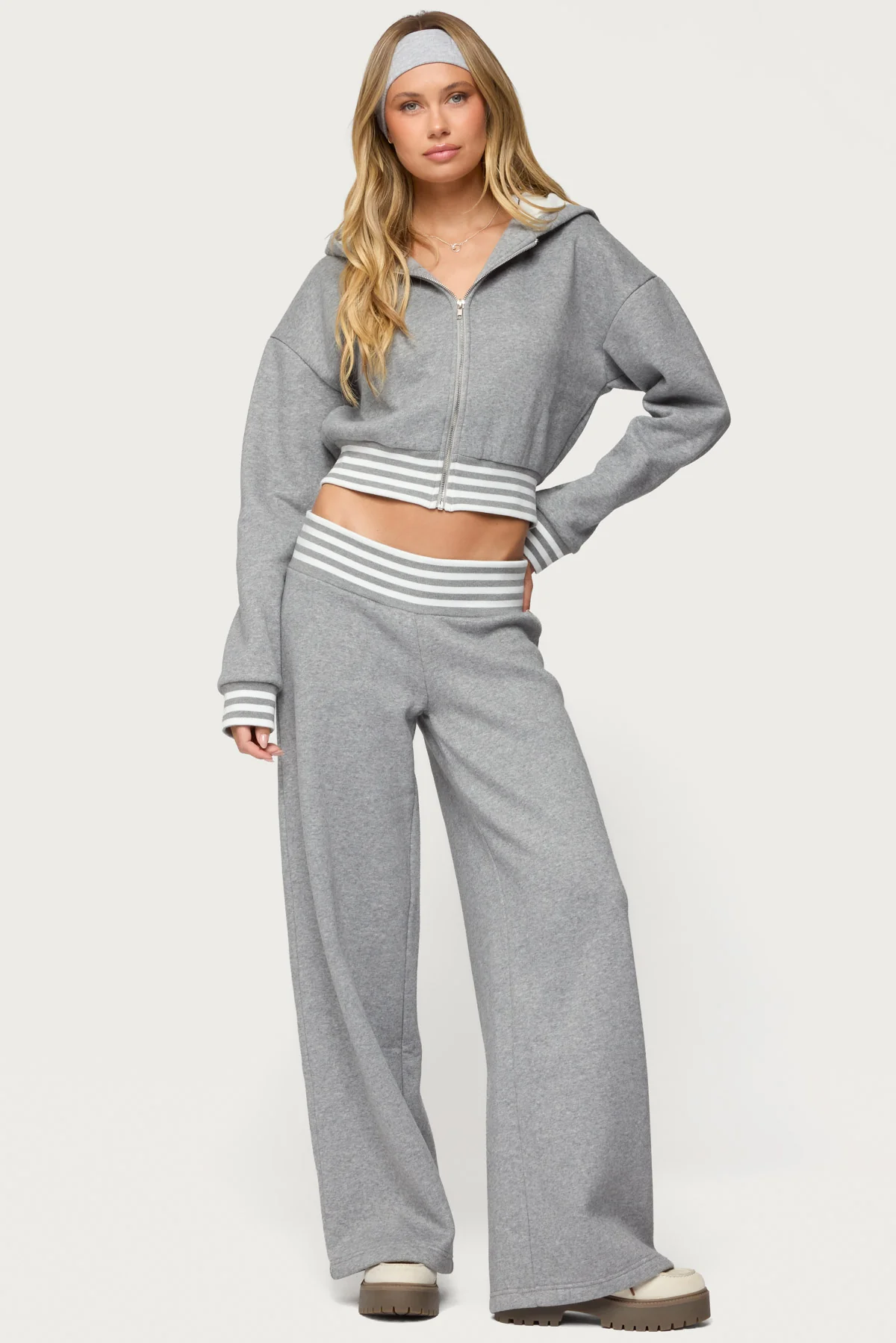 Eloura Stripey Zip Up Hoodie - Image 2