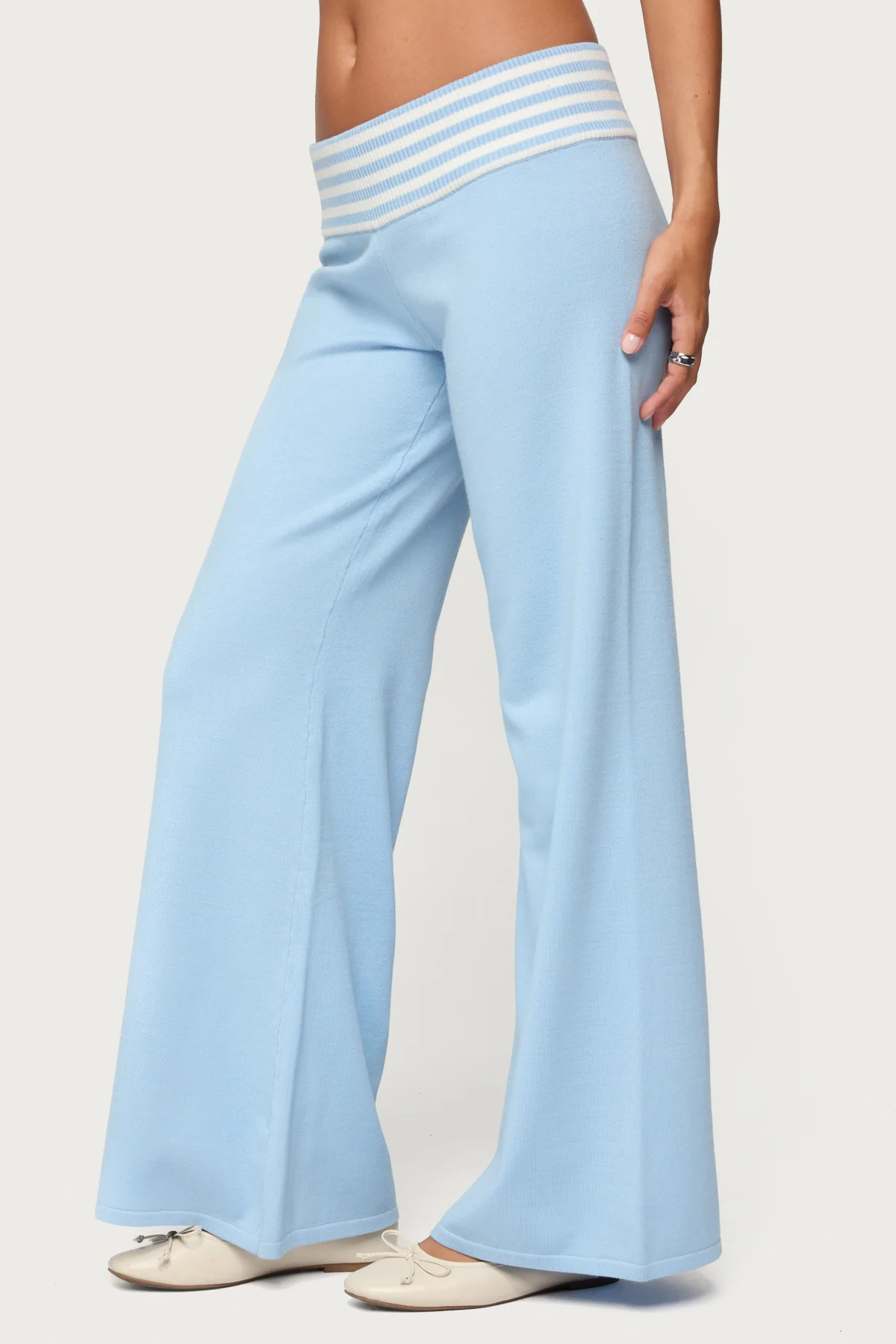 Clarisse Stripey Flared Knit Pants - Image 4