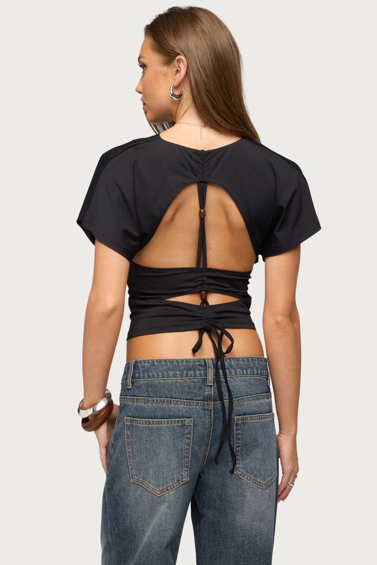 Salie V Neck Back Cutout Top